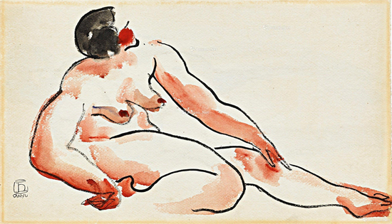 常玉1920-1930年水彩作品《坐姿裸女》在香港蘇富比春拍以300万港元拍出