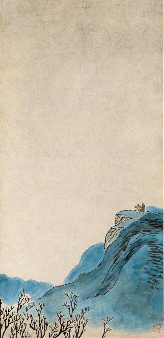 放风筝 齐白石1905年 81.5×39.5cm 轴 纸本设色 中央美术学院美术馆藏