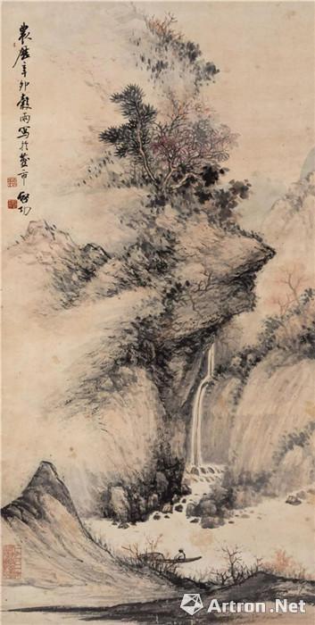 624 启功《山水图》（150-180万JPY） 83×41.8 cm