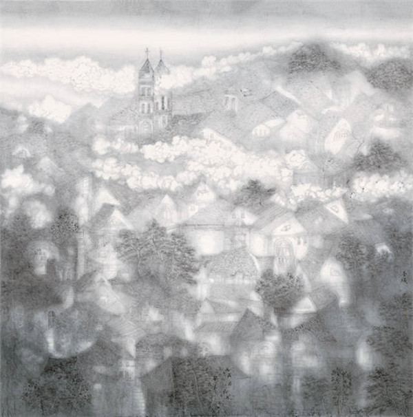 圣域—苍茫云霭溢清澄 200×200cm 2014年.jpg