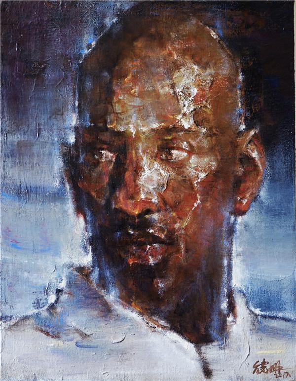 章德明《肖像系列之六》布面油画、27x35cm.JPG