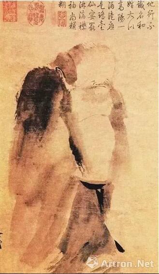 梁楷 《泼墨仙人图》 轴纸本　水墨 48.7×27.7cm　中国台北故宫博物院藏