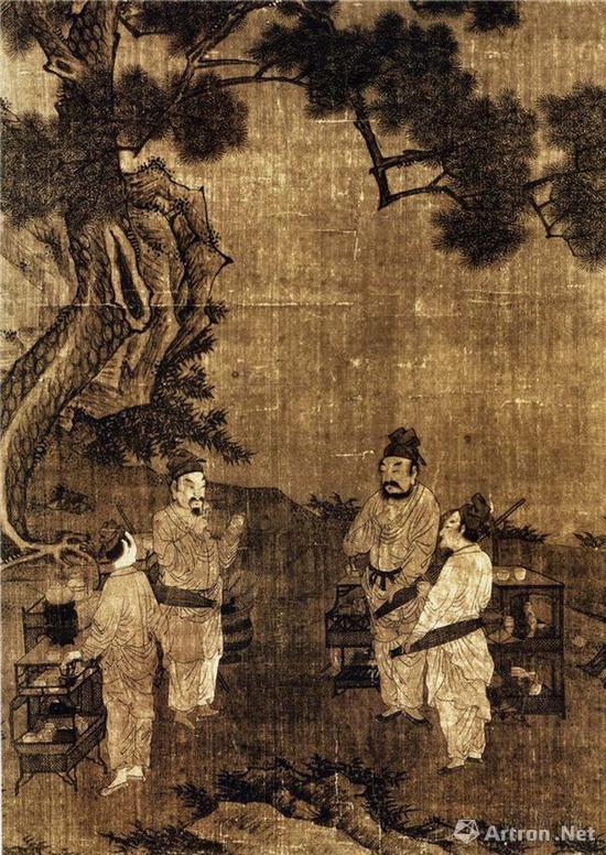 南宋 刘松年（传） 斗茶图 57cm×60cm 台北故宫博物院藏