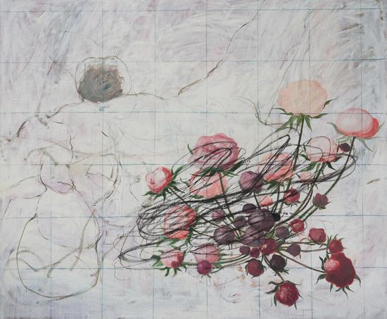 三十六支花 Thirty six flowers，布面油画 Oil on canvas，250x300cm ，2016-2018