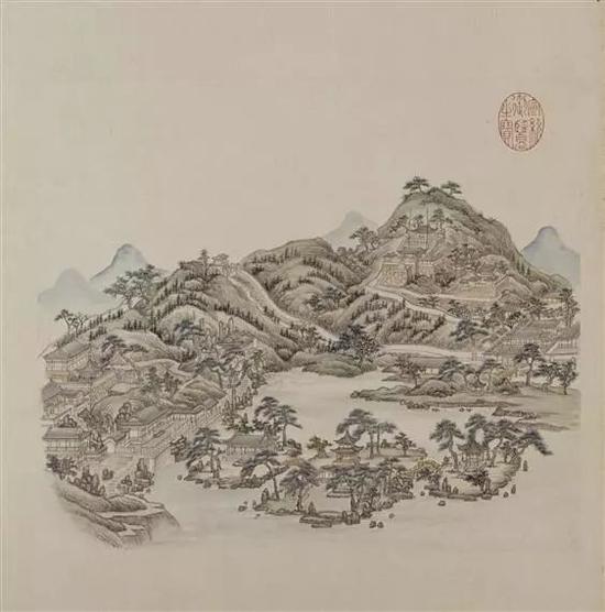 张若澄《燕山八景图》之“玉泉趵突”北京故宫博物院藏品