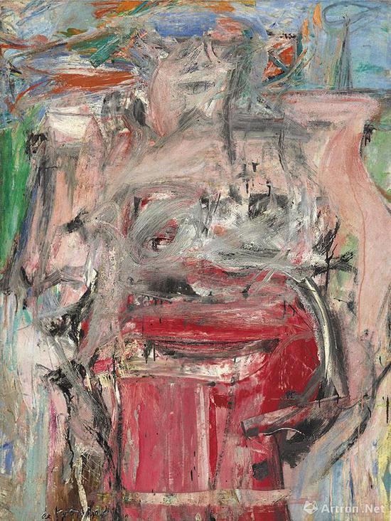 威廉·德·库宁(1904-1997)  1955年作《女人风景》 166.3 x 125.4 cm