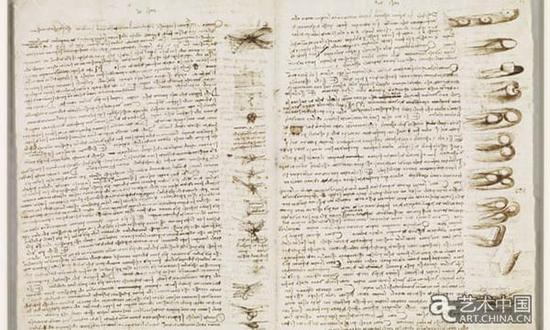 莱斯特手稿和另外两本达芬奇手稿首次齐亮相图片来源：英国卫报The Guardian