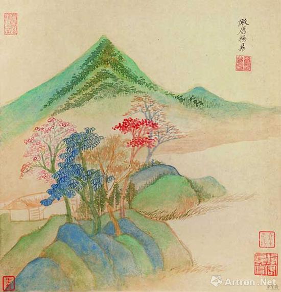 日本 椿椿山 花鸟画 110.2cmx44.4cm 纸本设色