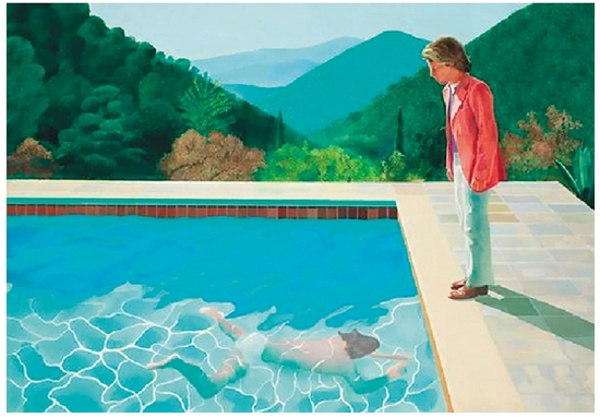 大卫·霍克尼 艺术家肖像（泳池与两个人像）