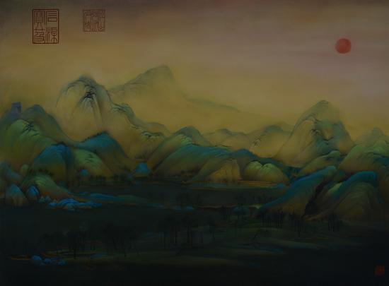 《千里江山如此多娇》布面油画  200×150cm  2013年