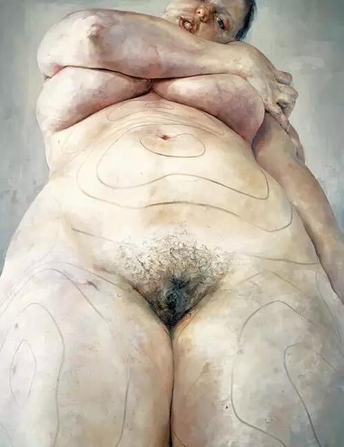 Jenny Savill， Plan， 1993， Oil on canvas， 274 x 213.5 cm ?Jenny Saville