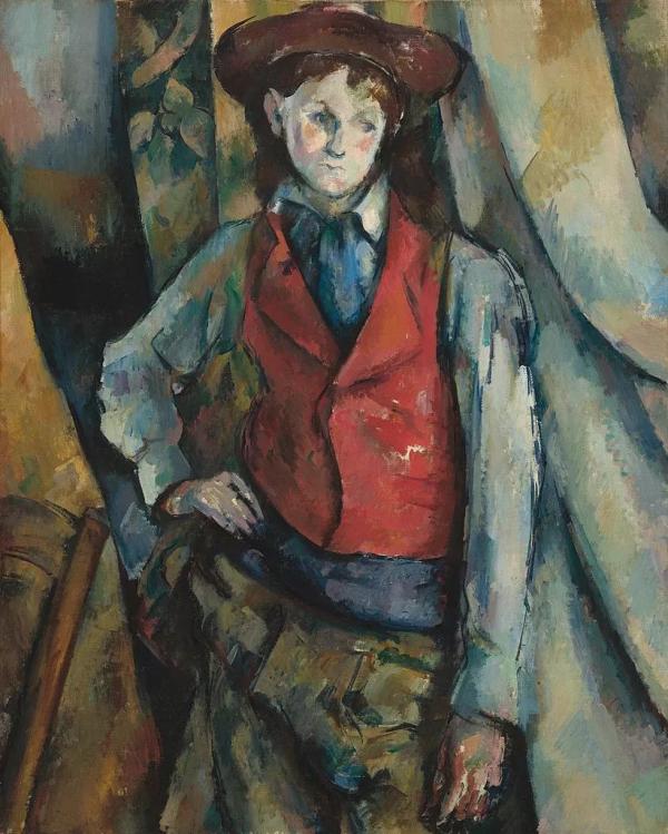 （法）保罗·塞尚，《穿红背心的男孩》，布面油画，1888—1890年，美国国家美术馆藏