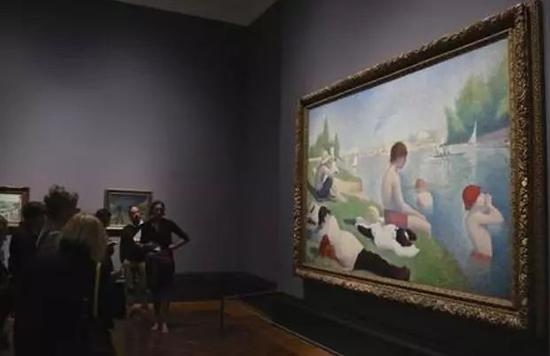 考陶尔德提供资金给伦敦国家美术馆购买的修拉《安涅尔的浴场》