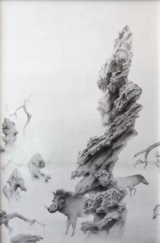 《立冬》 绢本水墨  123x188cm