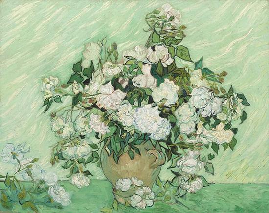 Roses，1890，Vincent van Gogh，华盛顿国家艺廊藏