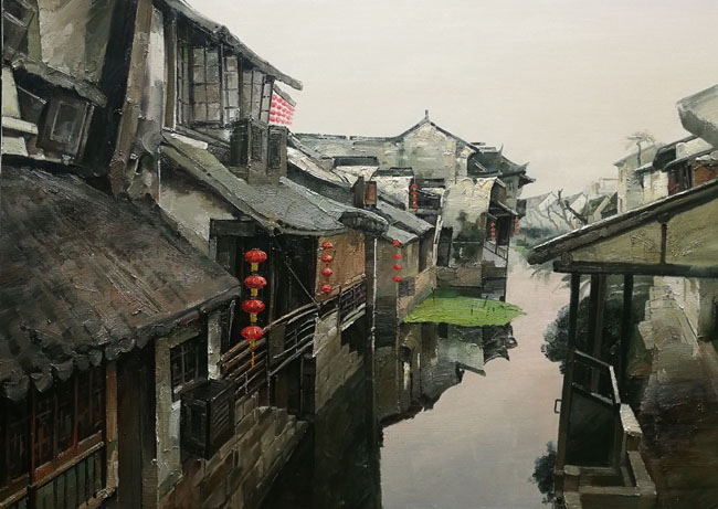 朱建成风景油画作品