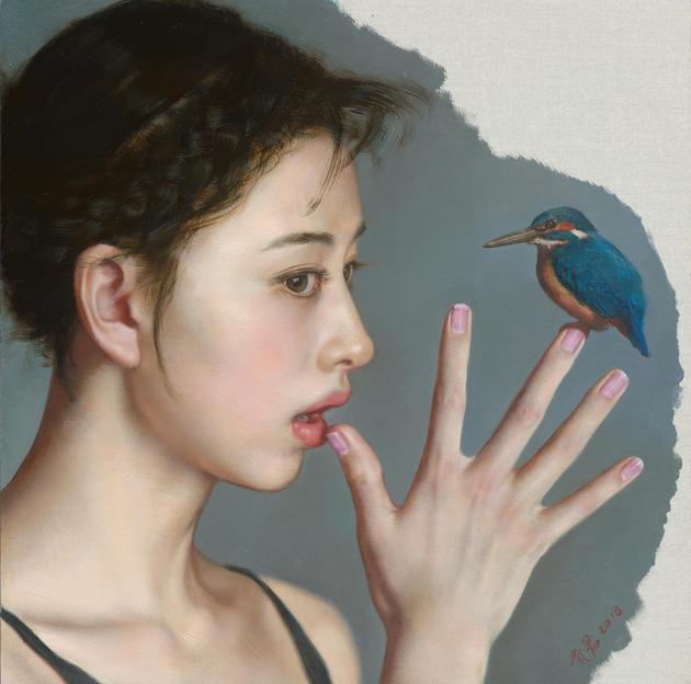 《此时此刻》布面油画 35x35cm 2018